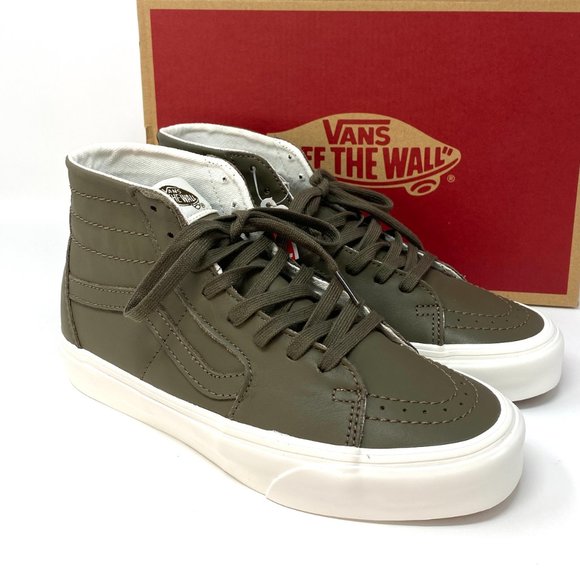 Vans Other - VANS Sk8-Hi Tapered Soft Leather Green White Sole Laces Mens Size 12 VN0A4U162V0